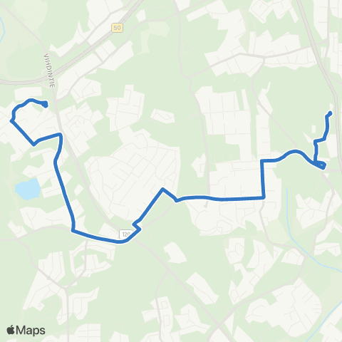 HSL Kaivoksela-Myyrmäki-Hämeenkylä map