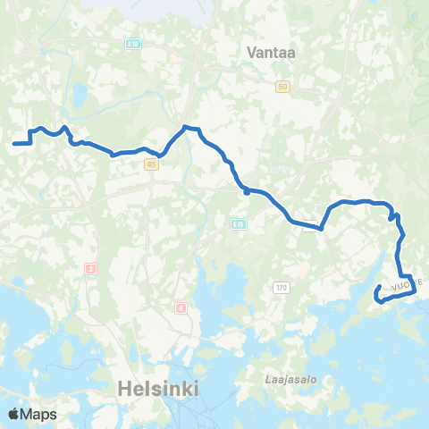HSL Rastila (M)-Vuosaari (M)-Kontula (M)-Malmi-Myyrmäki map