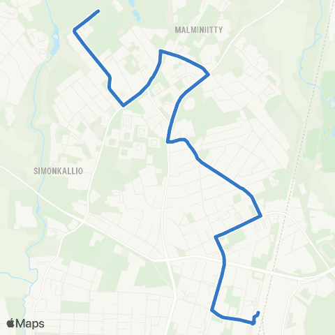 HSL Tikkurila-Hiekkaharju-Simonsilta map