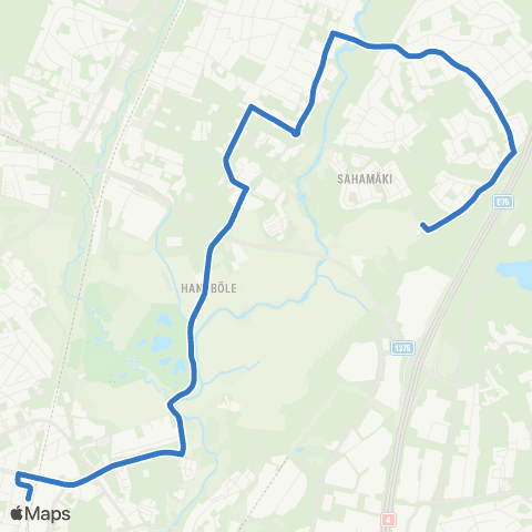 HSL Tikkurila as.-Jokiniemi-Havukoski-Päiväkumpu map