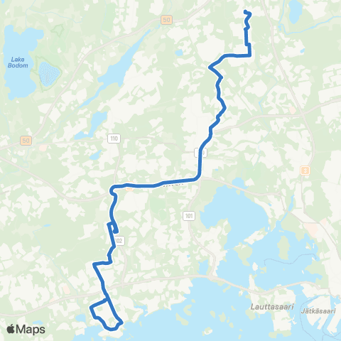 HSL Matinkylä (M)-Suurpelto-Leppävaara-Myyrmäki-Martinlaakso map