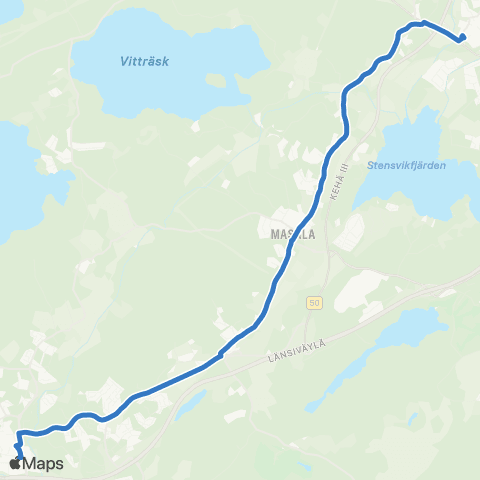 HSL Kauklahti-Masala-Kirkkonummi map