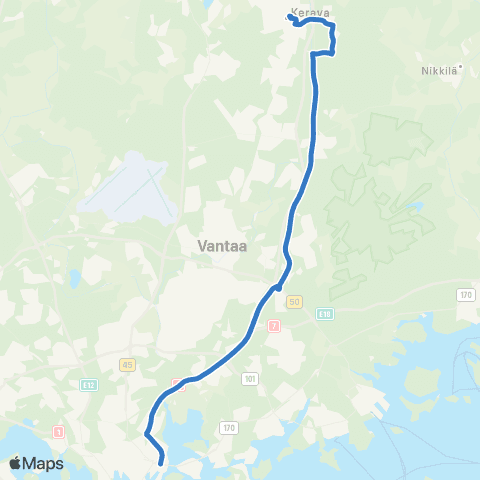 HSL Kalasatama (M)-Keravan asema map