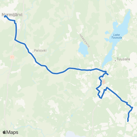 HSL Korso-Sula-Riihikallio-Hyrylä-Nahkela-Palojoki(-Nurmijärvi) map
