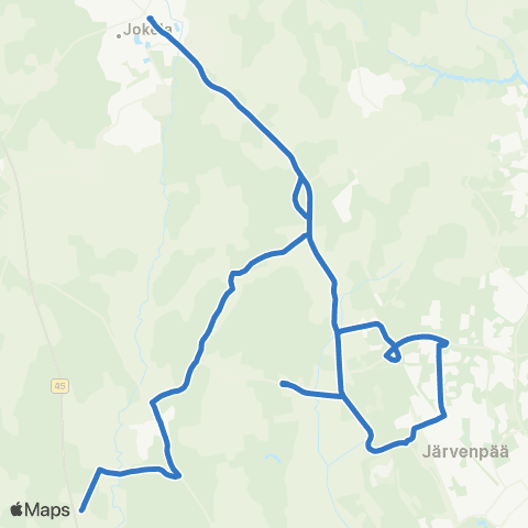 HSL Jokela-Vanhakylän koulu - Saunakallio - Terrisuo map