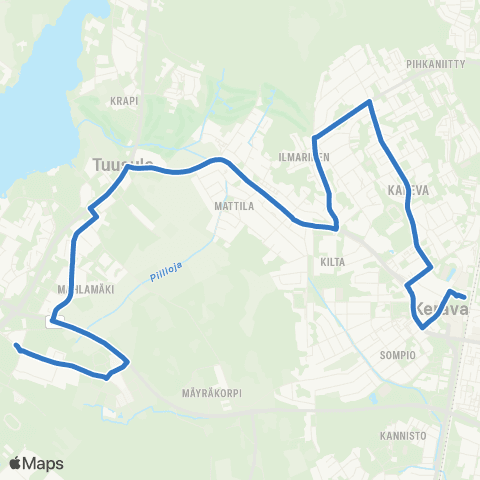 HSL Kerava as. - Kaleva - Mattilanpuisto map