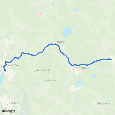 HSL Pornainen-Halkia-Metsäkylä-Järvenpää map
