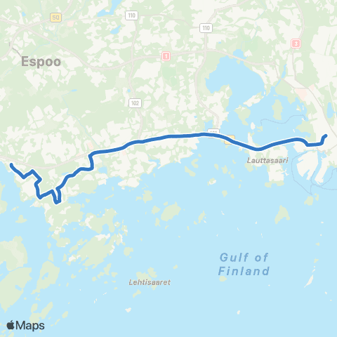 HSL Kamppi-Kivenlahti map