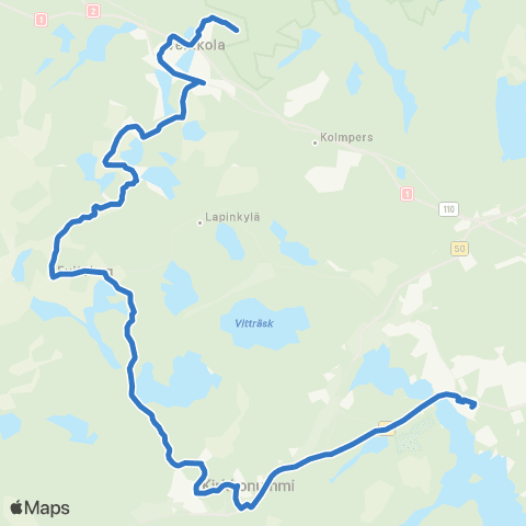 HSL Kaislampi-Gesterby-Kivenlahti (M) map