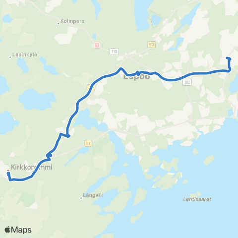 HSL Leppävaara-Kirkkonummi map