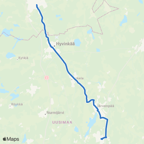 HSL Kerava-Ainola-Järvenpää-Saunakallio-Jokela-Riihimäki map