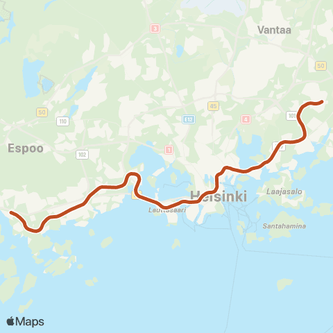 HSL Kivenlahti - Vuosaari map