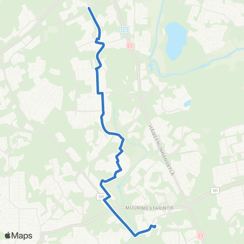 HSL Pohjois-Haaga as. - Myyrmäki - Vantaankoski as. map