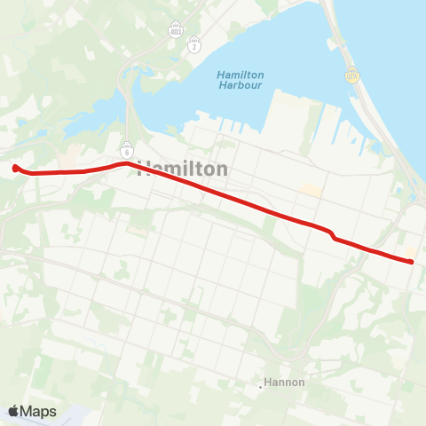 HSR B-Line Express map