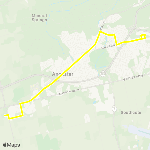 HSR Ancaster Fair Shuttle map