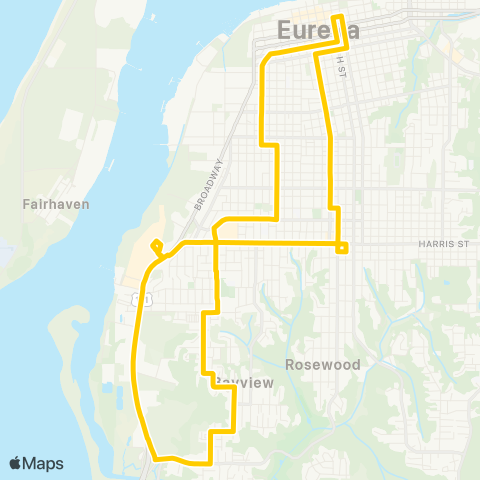 Eureka Transit System Eureka Gold Loop map