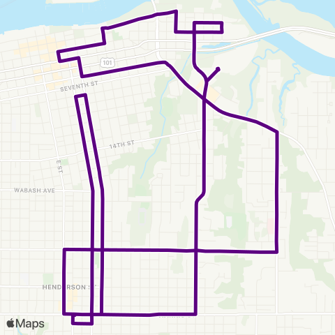 Eureka Transit System Eureka Purple Loop map