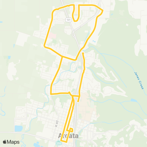 Arcata & Mad River Transit System Arcata Gold Loop map