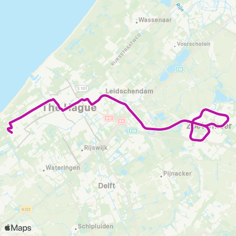 HTM Loosduinen - Zoetermeer Centrum map