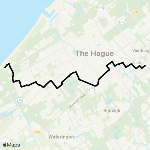 HTM Kijkduin - Voorburg Station map