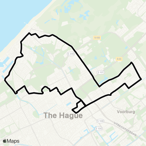 HTM Nachtlijn 1: CS - Mariahoeve - Scheveningen map