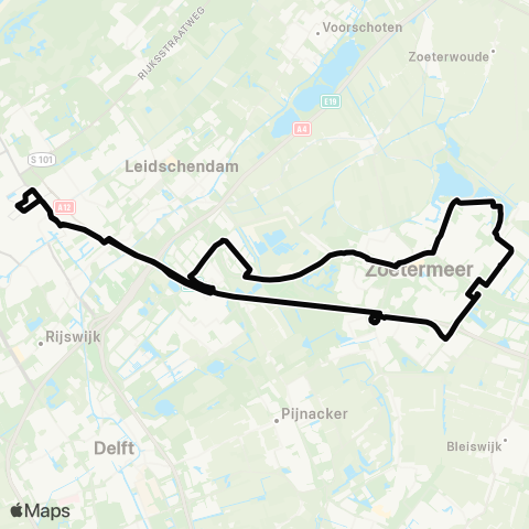 HTM Nachtlijn 6: Leidschenveen - Zoetermeer map