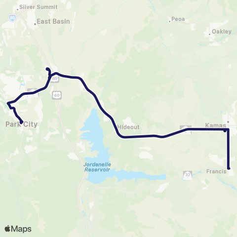 High Valley Transit Gateway / Kamas Valley Commuter map