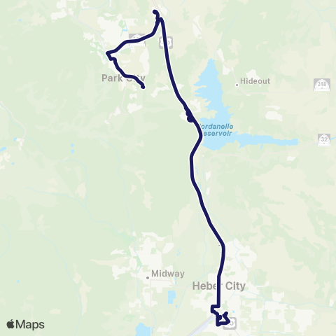 High Valley Transit Wasatch Back Connector map