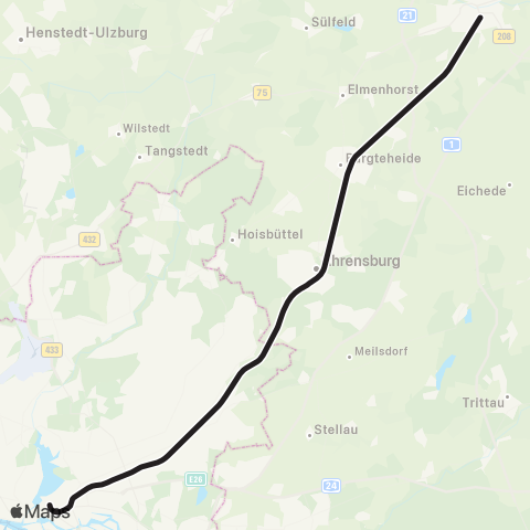 HVV Gesamtverkehr: Lübeck > Hamburg map