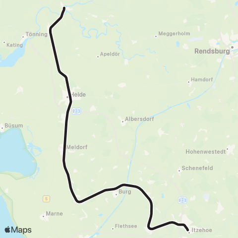 HVV Heide > Itzehoe map