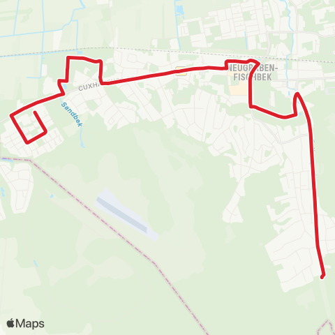 HVV MetroBus Fischbeker Heidbrook > Neugraben > Waldfrieden (Kehre) map