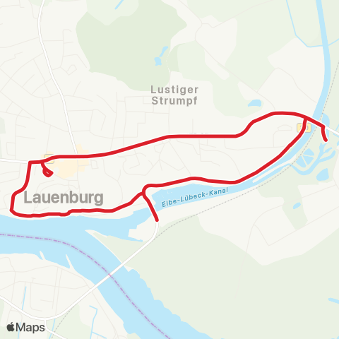 StadtBus/RegionalBus (Hamburg) Lauenburg, Zob > Industriegebiet > Hafenstraße > Bf. Lauenburg > Lauenburg, Zob map
