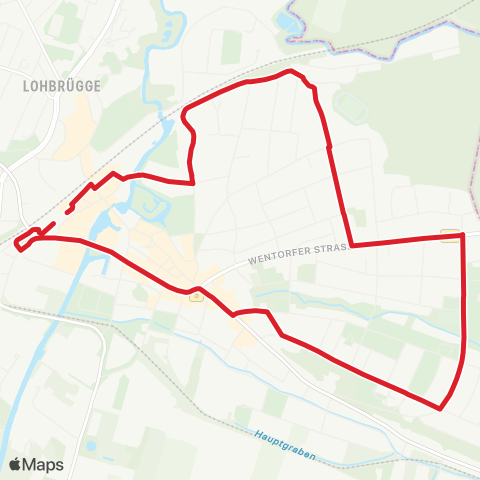 StadtBus/RegionalBus (Hamburg) Bf. Bergedorf > Bethesda Krhs. Bergedorf > Bille-Bad > Bf. Bergedorf map