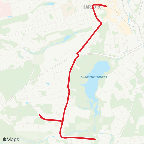 StadtBus/RegionalBus (Hamburg) Marmstorf > Harburg Rathaus map