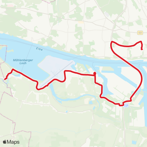 StadtBus/RegionalBus (Hamburg) Cranz > Finkenwerder > Waltershof > Othmarschen > Bf. Altona map