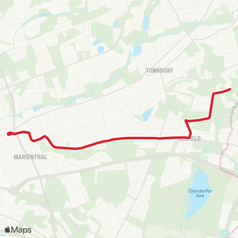 HVV MetroBus Wandsbek Markt > Jenfeld (Grunewaldstraße) map