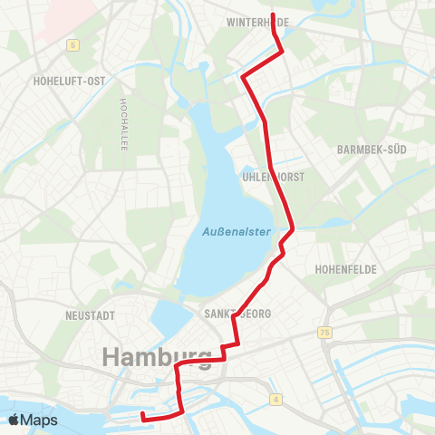 HVV MetroBus Speicherstadt > Hauptbahnhof > Borgweg map
