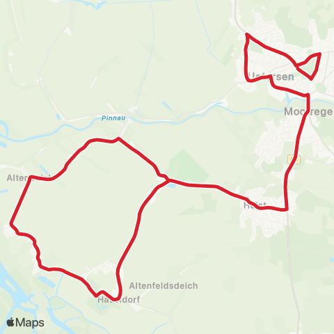 StadtBus/RegionalBus (Umland) Haseldorf - Altendeich - Heist - Moorrege - Uetersen map