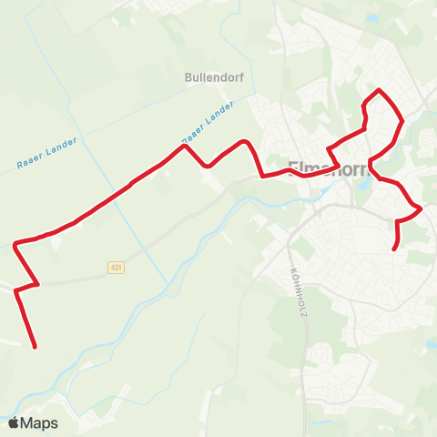 StadtBus/RegionalBus (Umland) Neuendorf - Raa-Besenbek - Elmshorn map