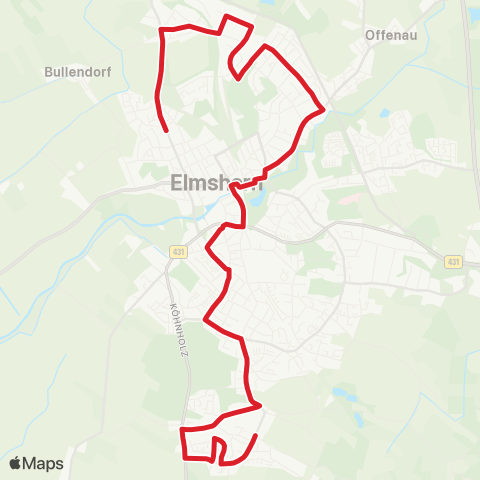 StadtBus/RegionalBus (Umland) Klein Nordende - Bf. Elmshorn - Zeppelinplatz - Hasenbusch map