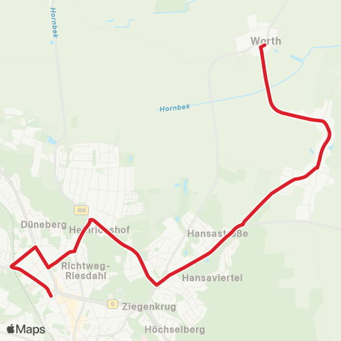 StadtBus/RegionalBus (Umland) Worth, Dorfstraße > Geesthachter Schulen map