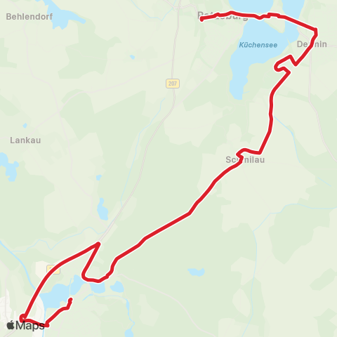StadtBus/RegionalBus (Umland) Mölln, Zob > Schmilau > Ratzeburger Schulen map