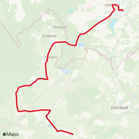 StadtBus/RegionalBus (Umland) Bf. Klecken - Nenndorf - Vahrendorf - Bf. Harburg map