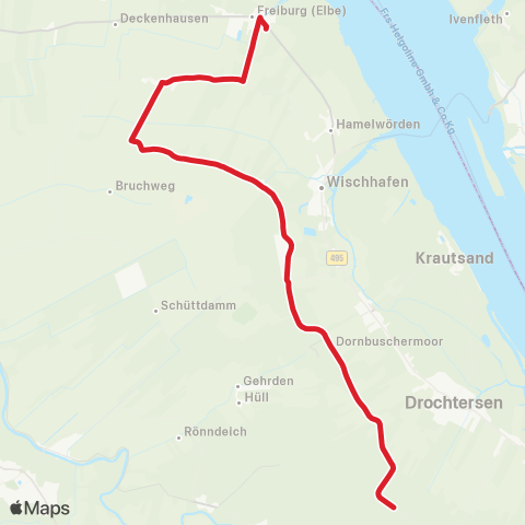 StadtBus/RegionalBus (Umland) Drochtersen - Freiburg map