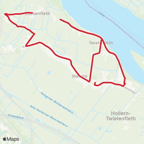 StadtBus/RegionalBus (Umland) Bassenfleth > Hollern map