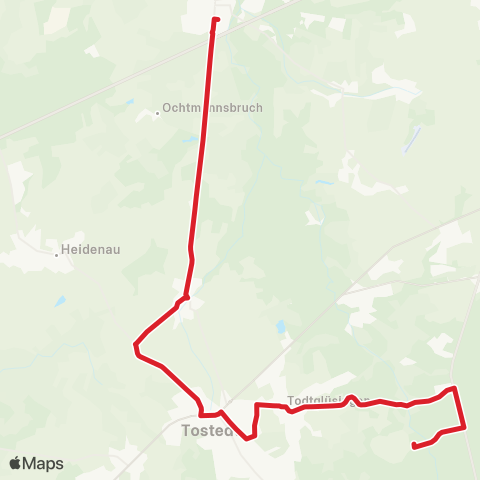 StadtBus/RegionalBus (Umland) Hollenstedt - Dohren - Tostedt map