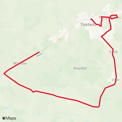 StadtBus/RegionalBus (Umland) Wistedt - Königsmoor - Otter - Tostedt map
