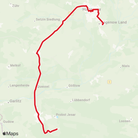 StadtBus/RegionalBus (Hamburg) Hagenow \Bsy Pritzier - Lübtheen\W Jessenitz \Ey Kaarßen map