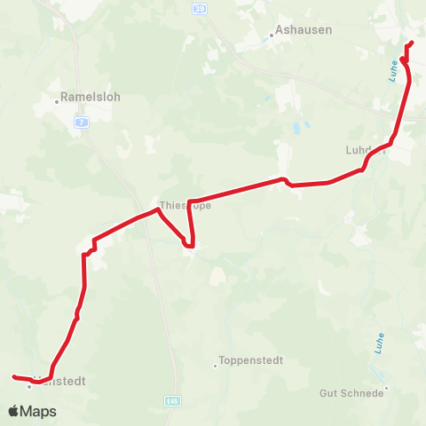 StadtBus/RegionalBus (Umland) Hanstedt - Brackel - Winsen / Luhe map