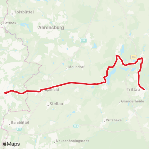 StadtBus/RegionalBus (Hamburg) Bf. Rahlstedt > Großensee > Lütjensee > Trittau map